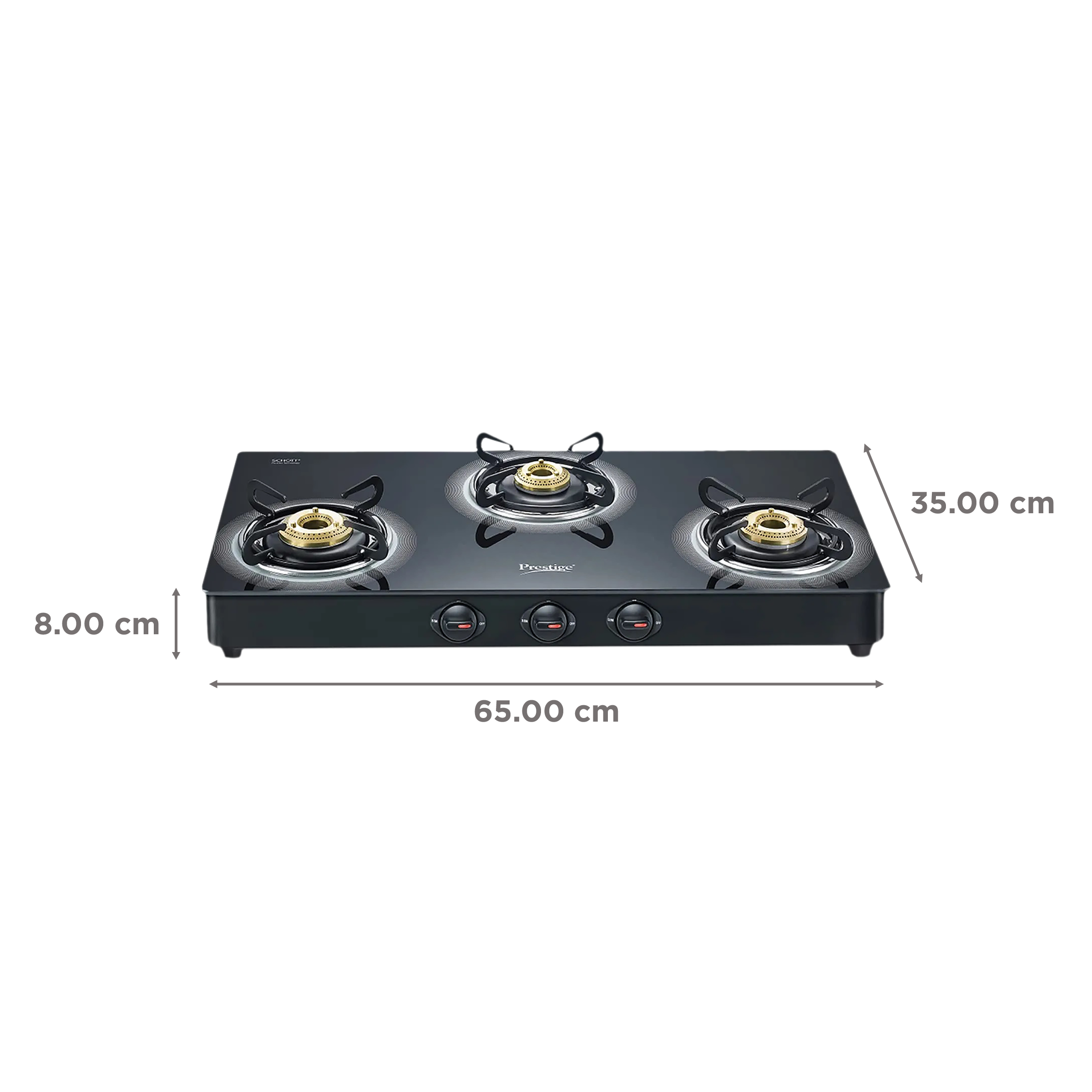 Buy Prestige Royale Plus Toughened Glass Top 3 Burner Manual Gas Stove Ergonomic Knob Black Online Croma